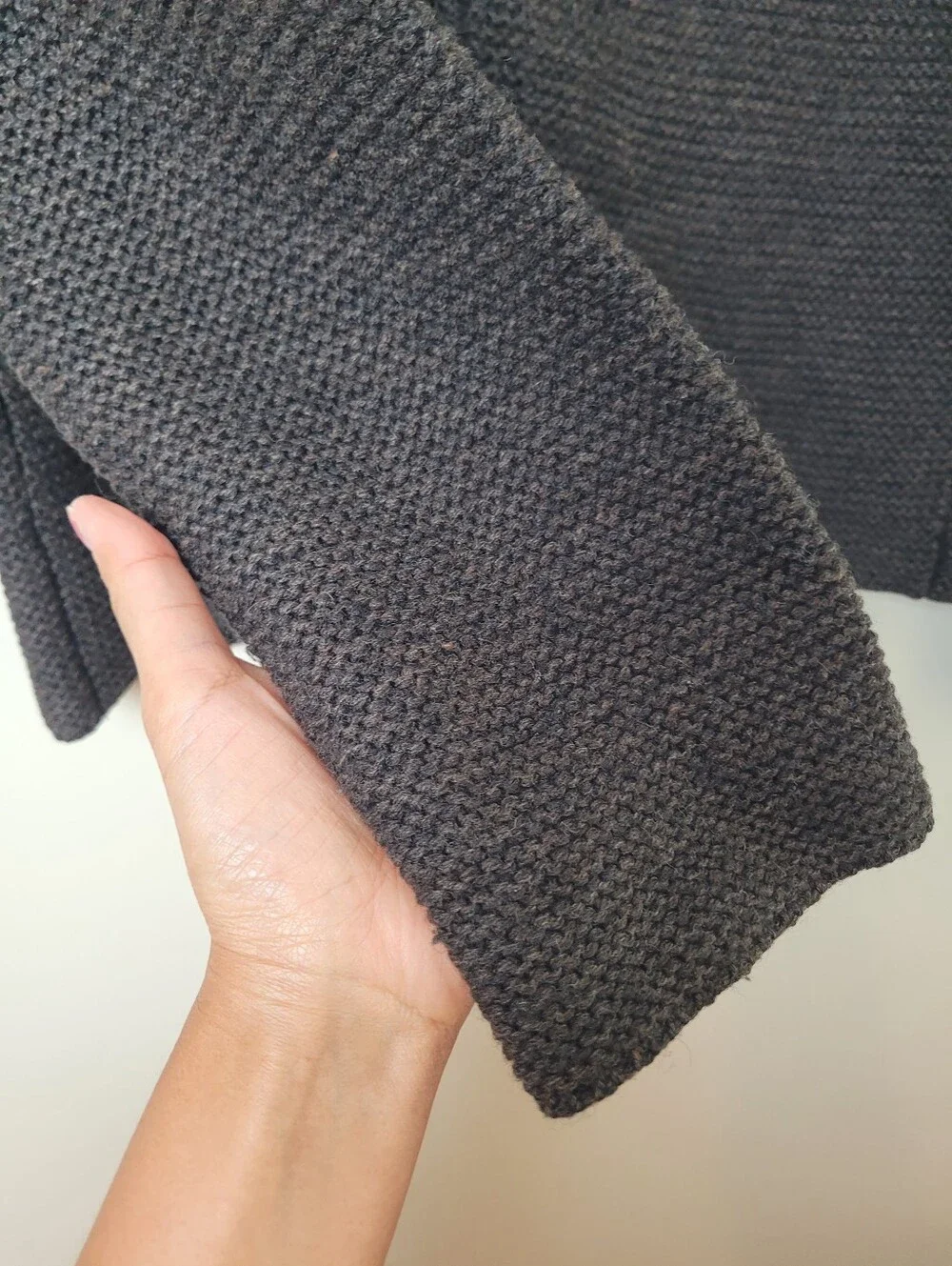 Armani Exchange Vintage Lambswool Brown Zip Up Turtleneck Sweater